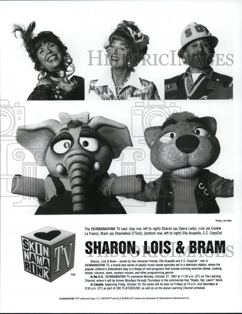 1997 Press Photo Sharon, Lois, Bram, Elle Acapella, Copyca - Sharon, Lois &amp; Bram - Historic Images