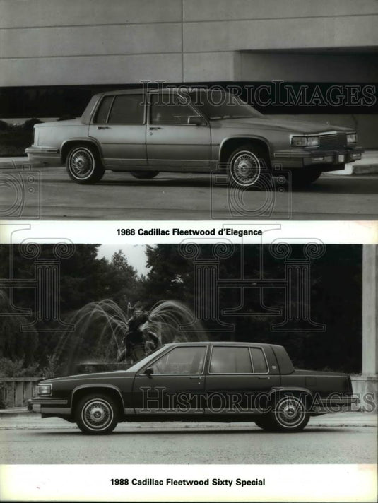 1988 Press Photo 1988 Cadillac Fleetwood d'Elegance & Sixty Special - Historic Images