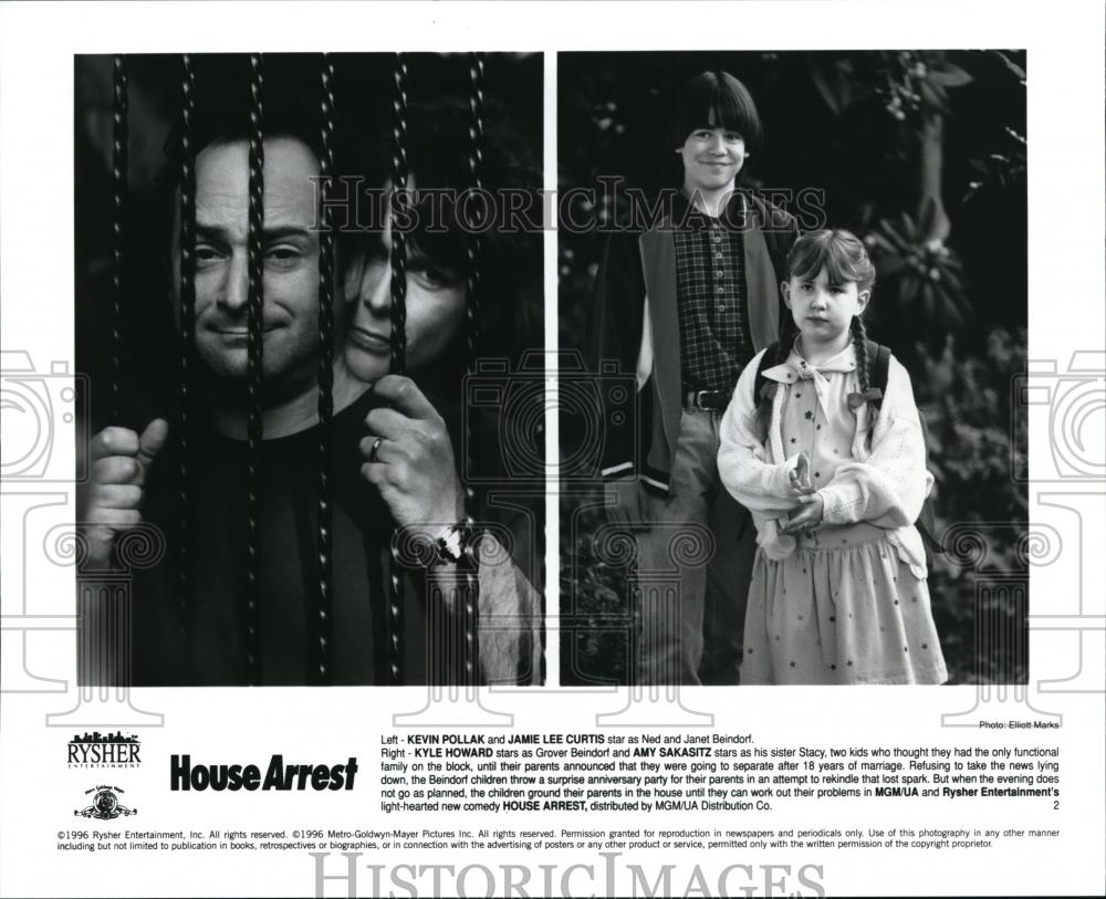 1996 Press Photo Kevin Pollak Jamie Lee Curtis Kyle Howard and Amy Sakasitz - Historic Images