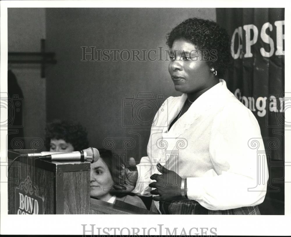1984 Press Photo Dorothy Williams President Cleveland School Bus Drivers Union - Historic Images