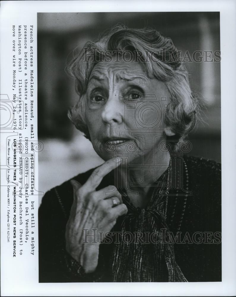 1976 Press Photo Madeleine Renaud French Theater Actress - cvp47309 - Historic Images