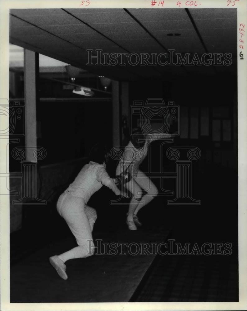 1984 Press Photo Fencing Sports - Historic Images