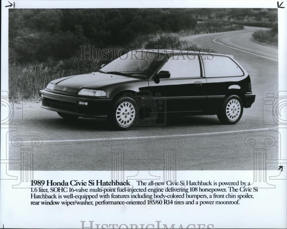 1989 Press Photo The Honda Civic Si Hatchback - Historic Images