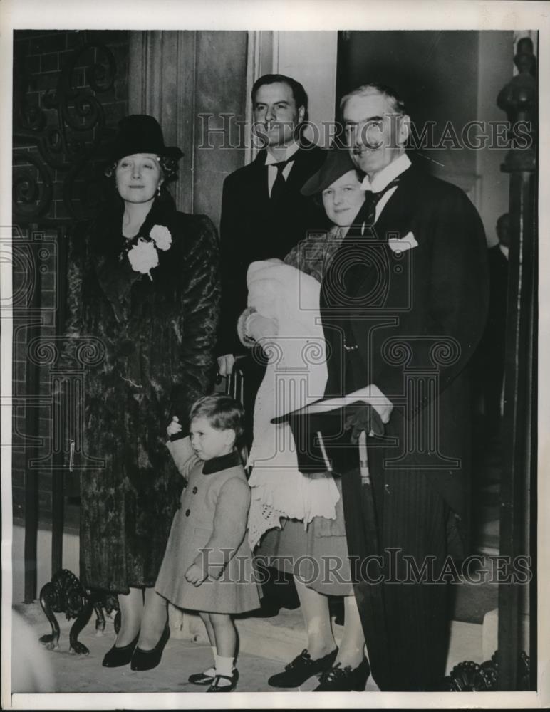 1938 Press Photo London, Prime Minister &amp; Mrs Neville Chamberlain - nee02051 - Historic Images