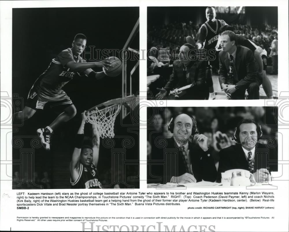 1997 Press Photo Kadeem Hardison David Paymer Kirk Bailey and Dick Vitale - Historic Images