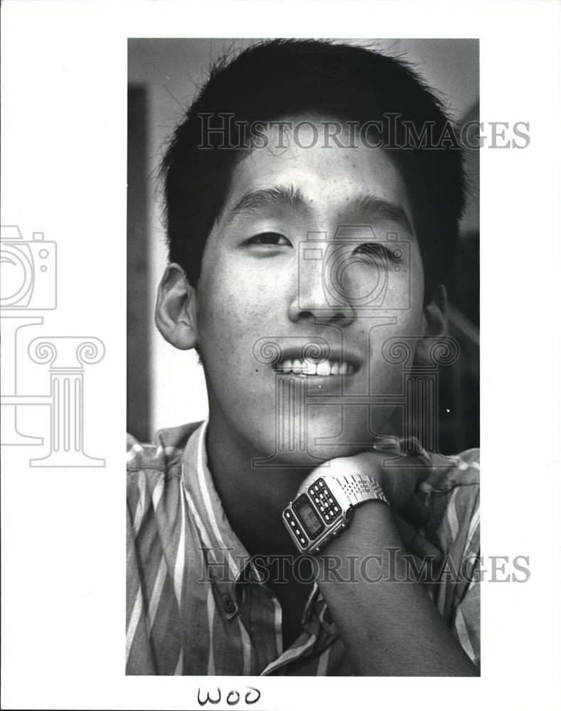 1987 Press Photo John Woo high school math student - Historic Images