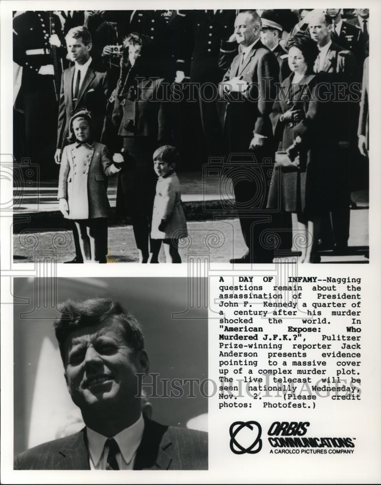 Undated Press Photo Scenes from American Expose: Who Murdered JFK TV Special - Historic Images