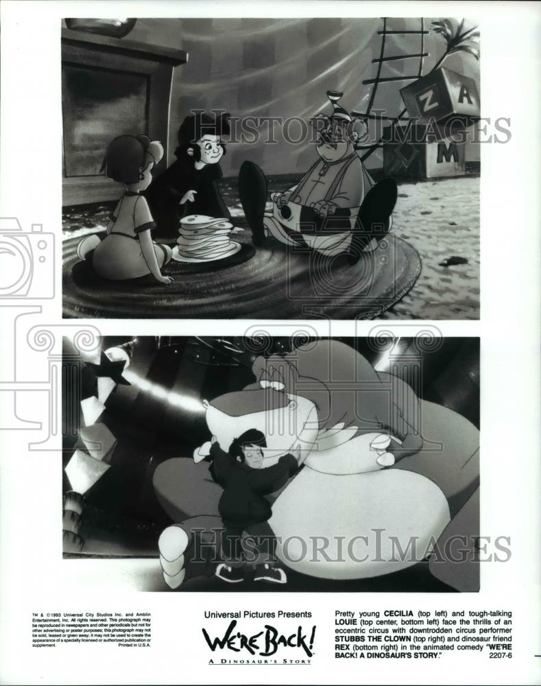 1994 Press Photo Scenes from animated movie We&#39;re Back A Dinosaur&#39;s Story - Historic Images