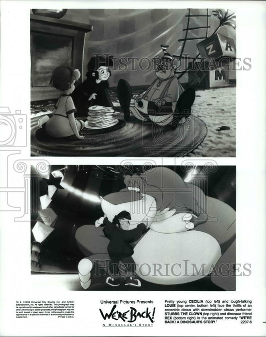 1994 Press Photo Scenes from animated movie We're Back A Dinosaur's Story - Historic Images