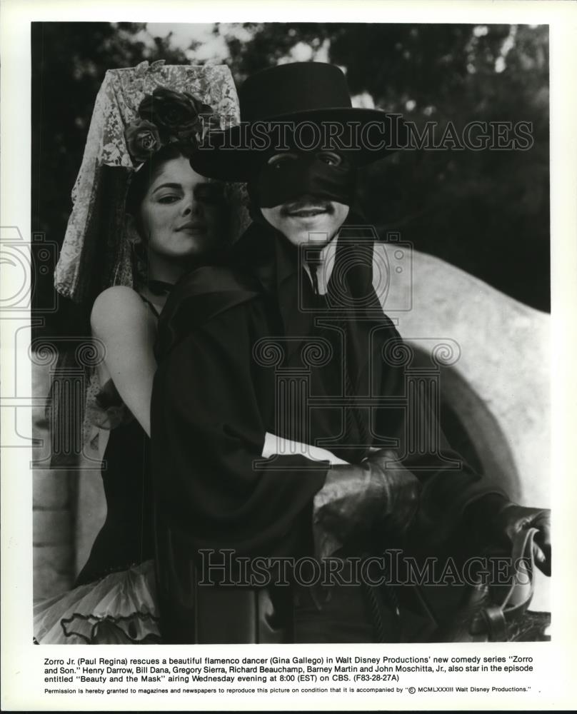 1984 Press Photo Paul Regina Gina Gallego Beauty ANd The mask - cvp52740 - Historic Images