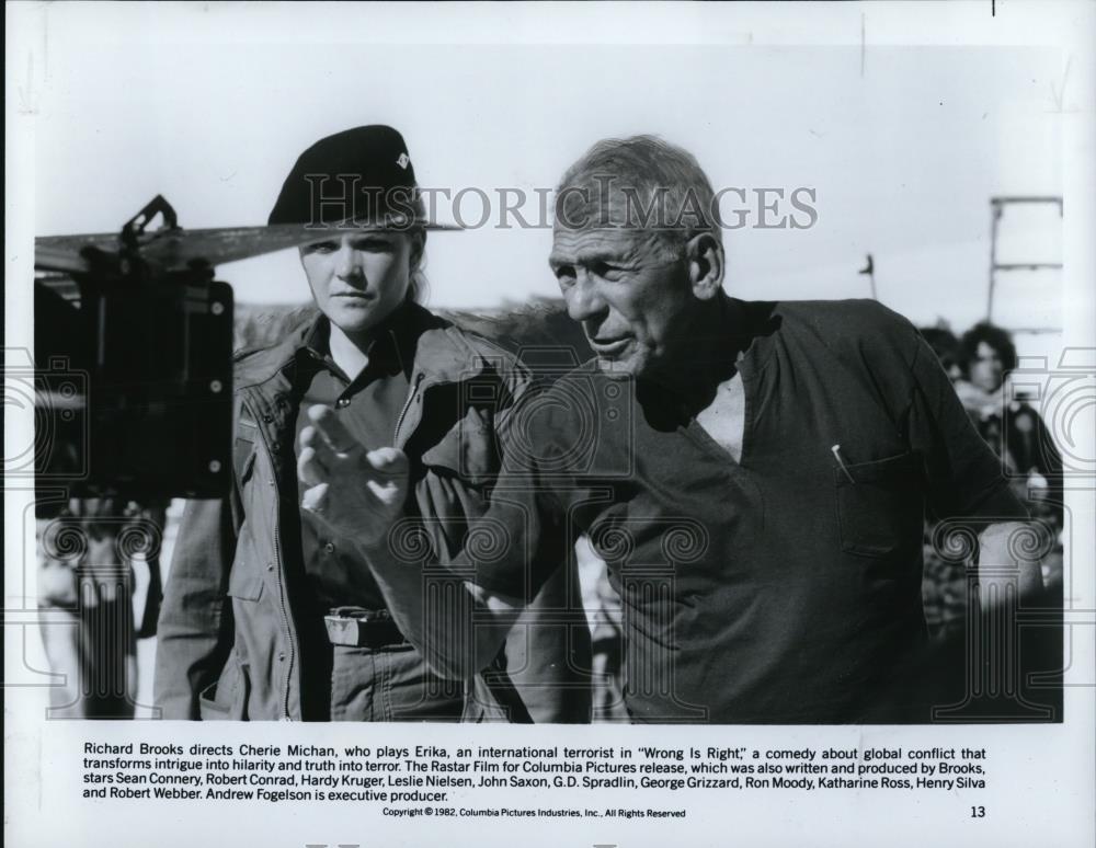 1982 Press Photo Richard Brooks and Cherie Michan in Wrong is Right - cvp53620 - Historic Images