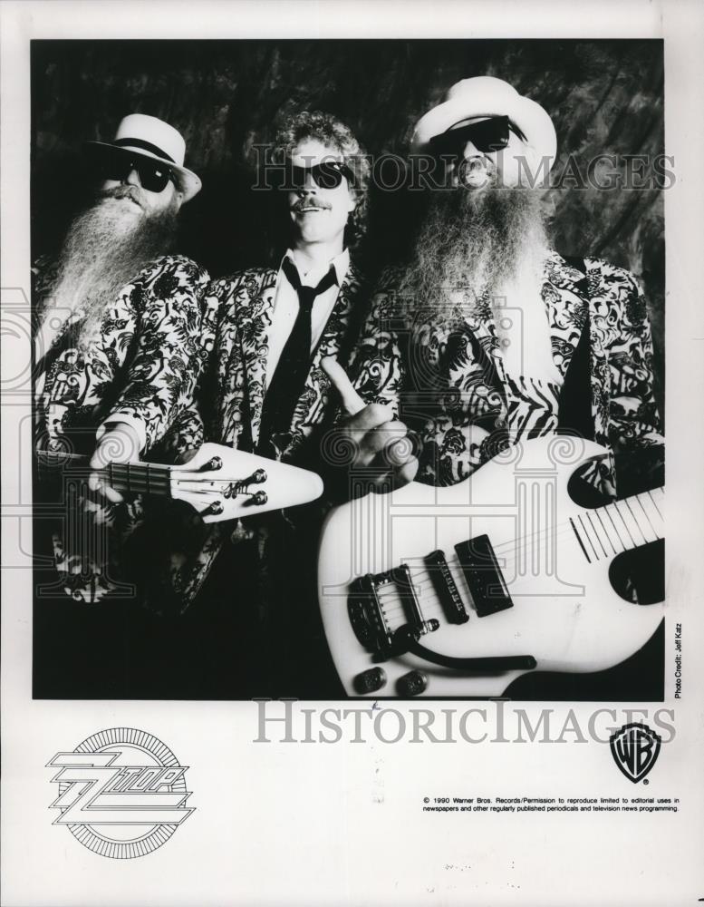 1991 Press Photo Dusty Hill Frank Beard and Billy Gibbons of ZZ Top - cvp58471 - Historic Images