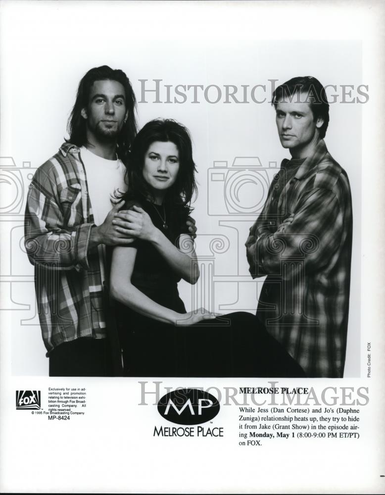 1999 Press Photo Dan Cortese, Daphne Zuniga & Grant Shaw in Melrose Place - Historic Images