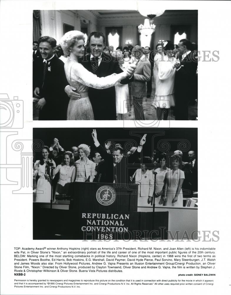 1995 Press Photo Anthony Hopkins and Joan Allen star in Nixon - cvp52384 - Historic Images