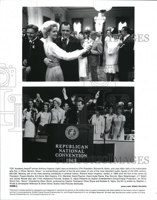 1995 Press Photo Anthony Hopkins and Joan Allen star in Nixon - cvp52384 - Historic Images