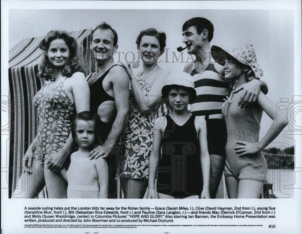 1986 Press Photo Sarah Miles David Hayman Geraldine Muir Sebastian Rice-Edwards - Historic Images