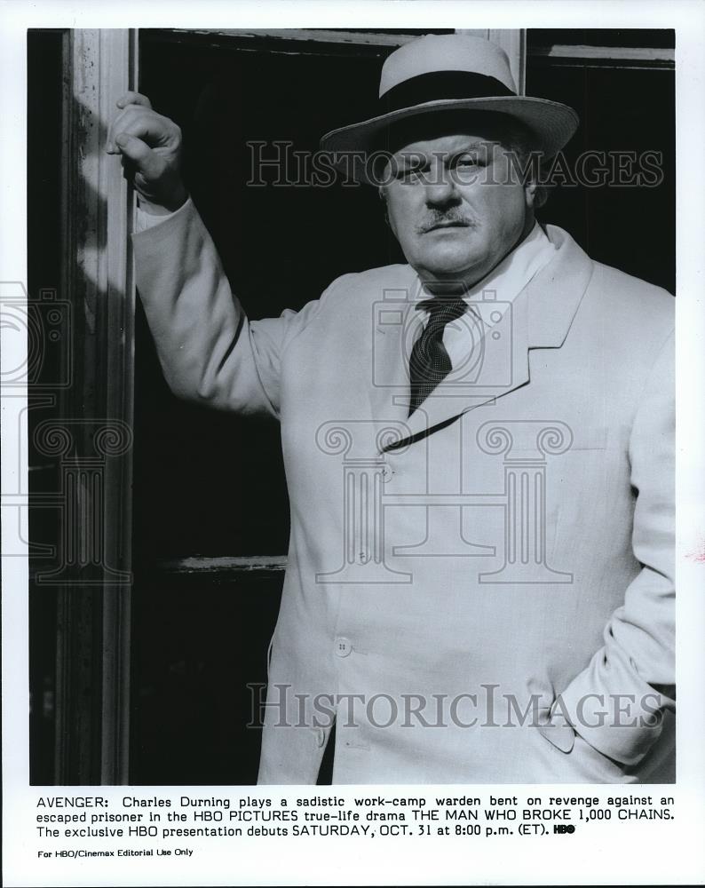 1989 Press Photo Charles Durning in The Man Who Broke 1,000 Chains - cvp68330 - Historic Images