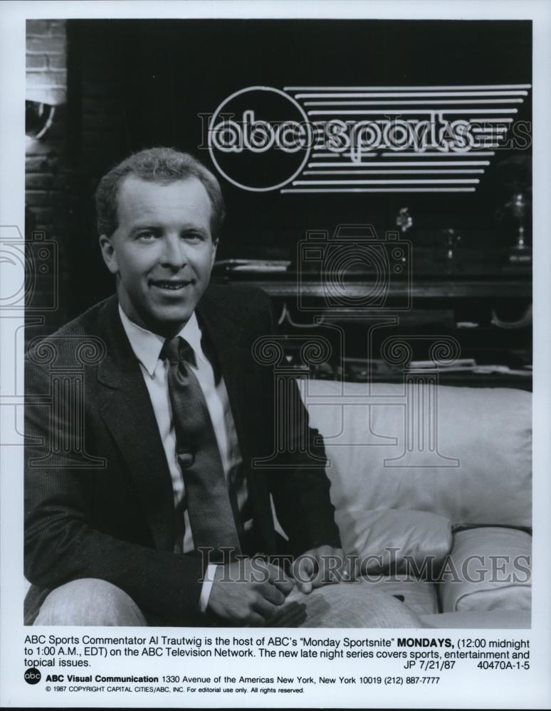 1987 Press Photo Al Trautwig host of Monday Sportsnite on ABC - cvp54138 - Historic Images