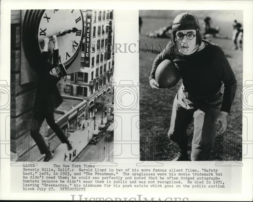 1975 Press Photo Harold Lloyd Safety Last and The Freshman - cvp52960 - Historic Images