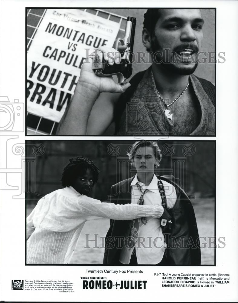 1996 Press Photo Harold Perrineau & Leonardo DiCaprio in Romeo & Juliet - Historic Images