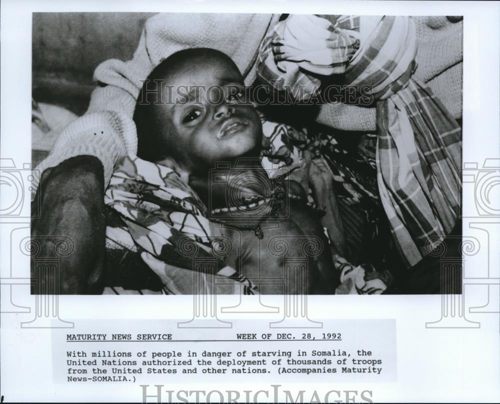 1992 Press Photo Somalian children in need of relief from the United Nations - Historic Images