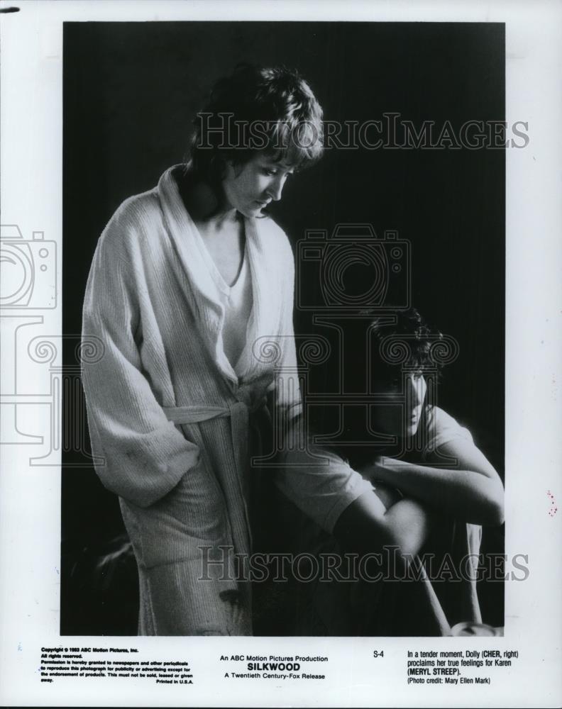 1984 Press Photo Meryl Streep &amp; Cher in Silkwood - Historic Images