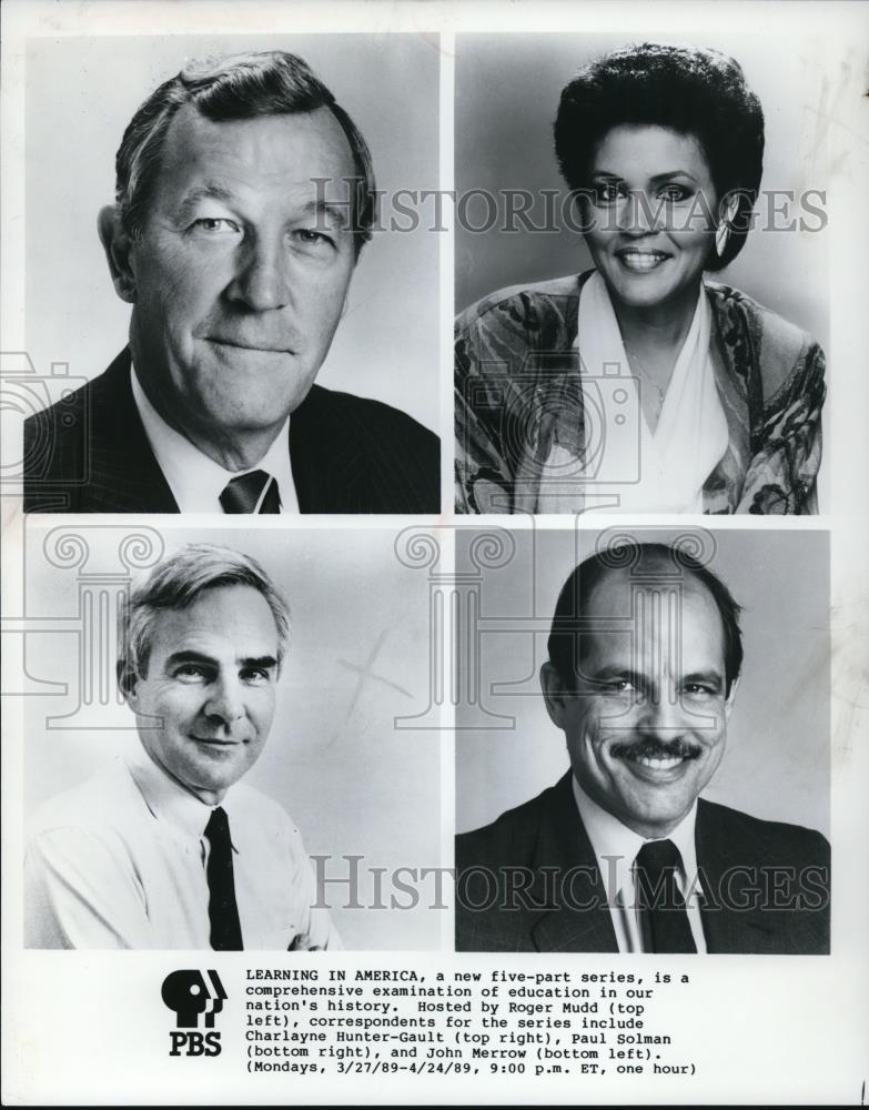 1989 Press Photo Roger Mudd host of Learning in America - cvp49336 - Historic Images