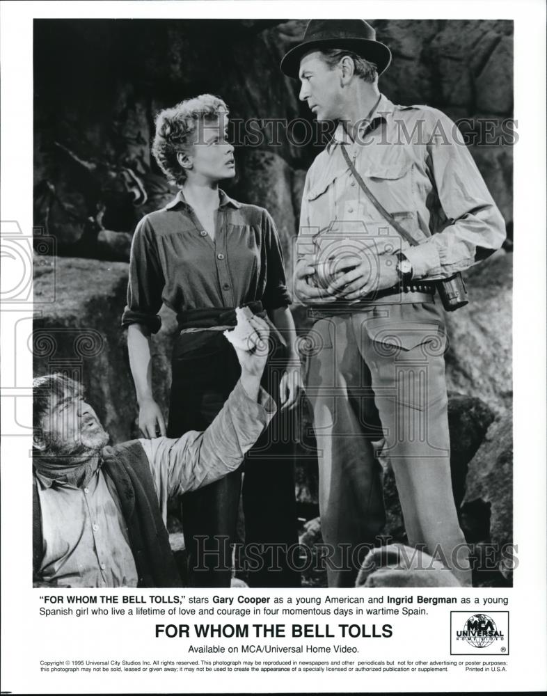 1985 Press Photo Gary Cooper &amp; Ingrd Bergman in For Whom the Bell Tolls - Historic Images