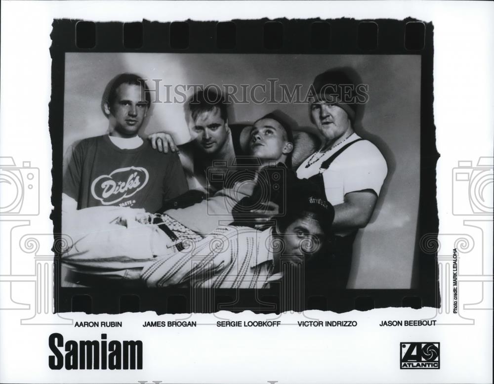 1995 Press Photo Aaron Rubin, James Brogan, and Sergie Loobkoff in Samiam - Historic Images