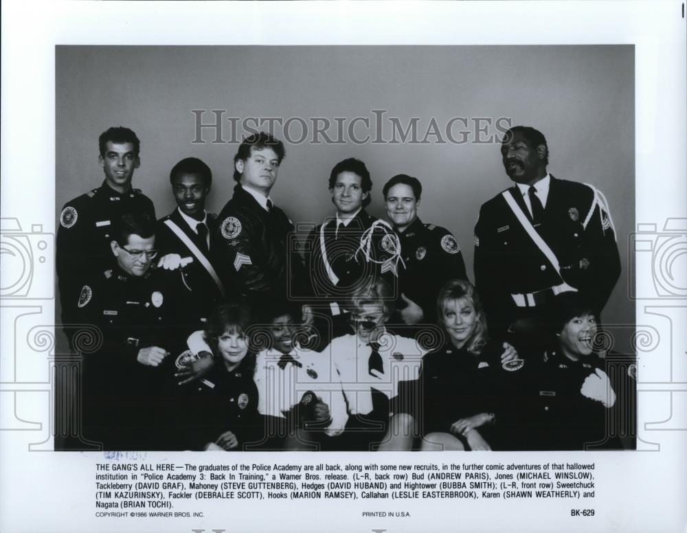 1986 Press Photo Andrew Paris in Police Academy 3: Back In Training - cvp41534 - Historic Images