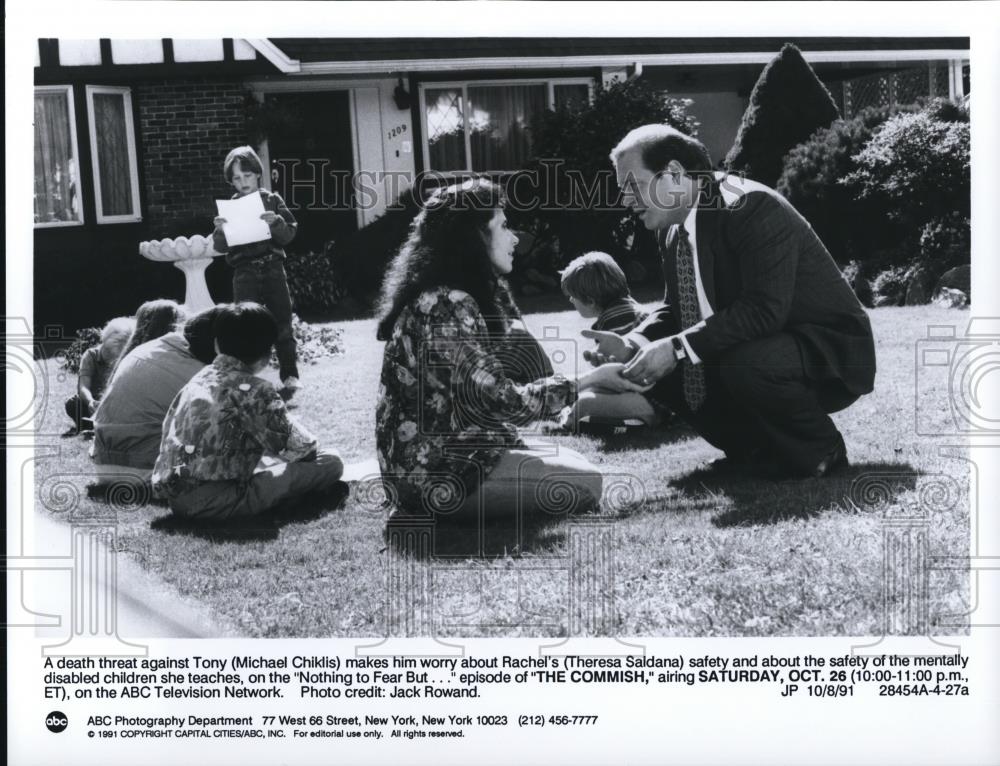 1991 Press Photo Michael Chiklis & Theresa Saldana in The Commish - cvp43843 - Historic Images