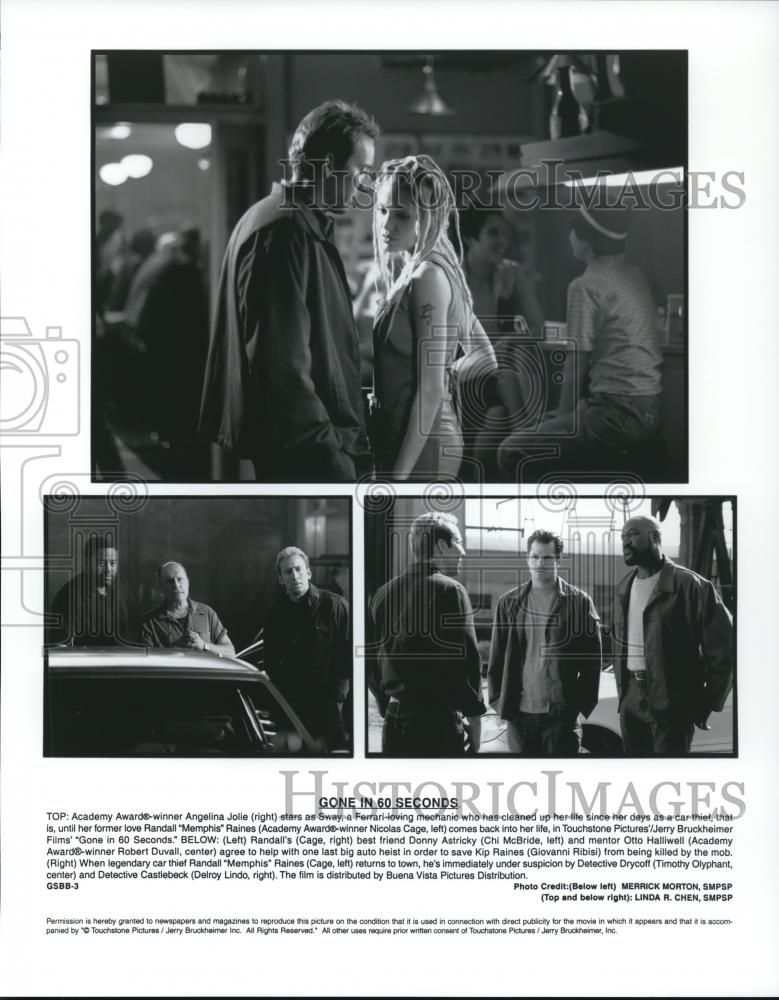 Press Photo Angelina Jollie, Robert Duvall & Nicolas Cage in Gone in 60 Sec - Historic Images