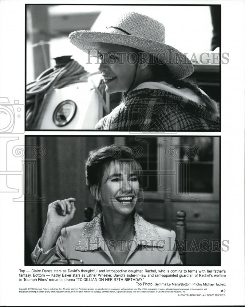1996 Press Photo Claire Danes and Kathy Baker in To Gillian on her 37th Birthday - Historic Images