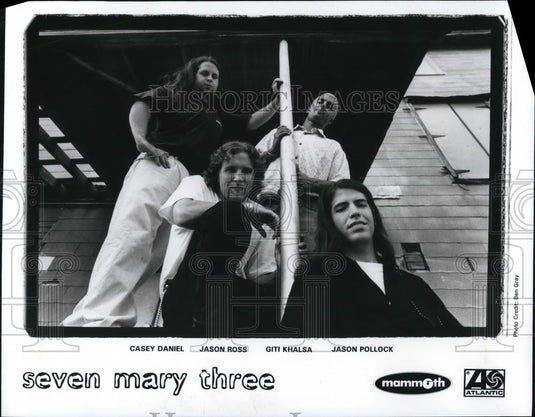 1996 Press Photo Casey Daniel Jason Ross Giti Khalsa "Seven Mary Three" - Historic Images