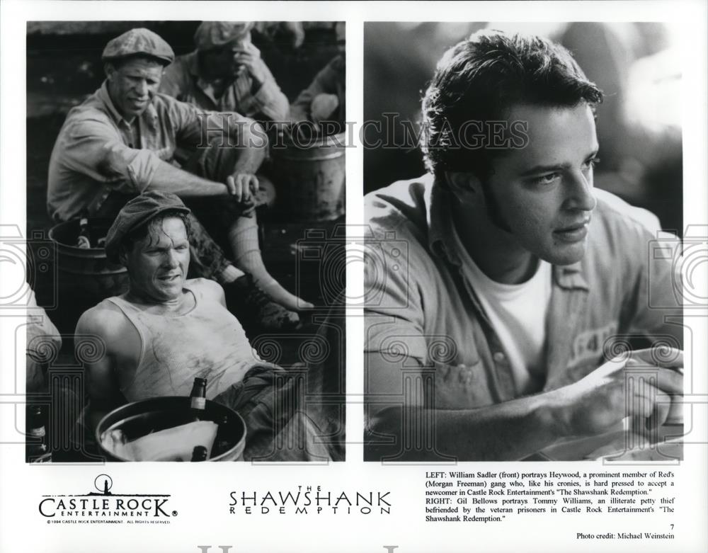 1994 Press Photo William Sadler & Morgan Freeman in The Shawshank Redemption - Historic Images