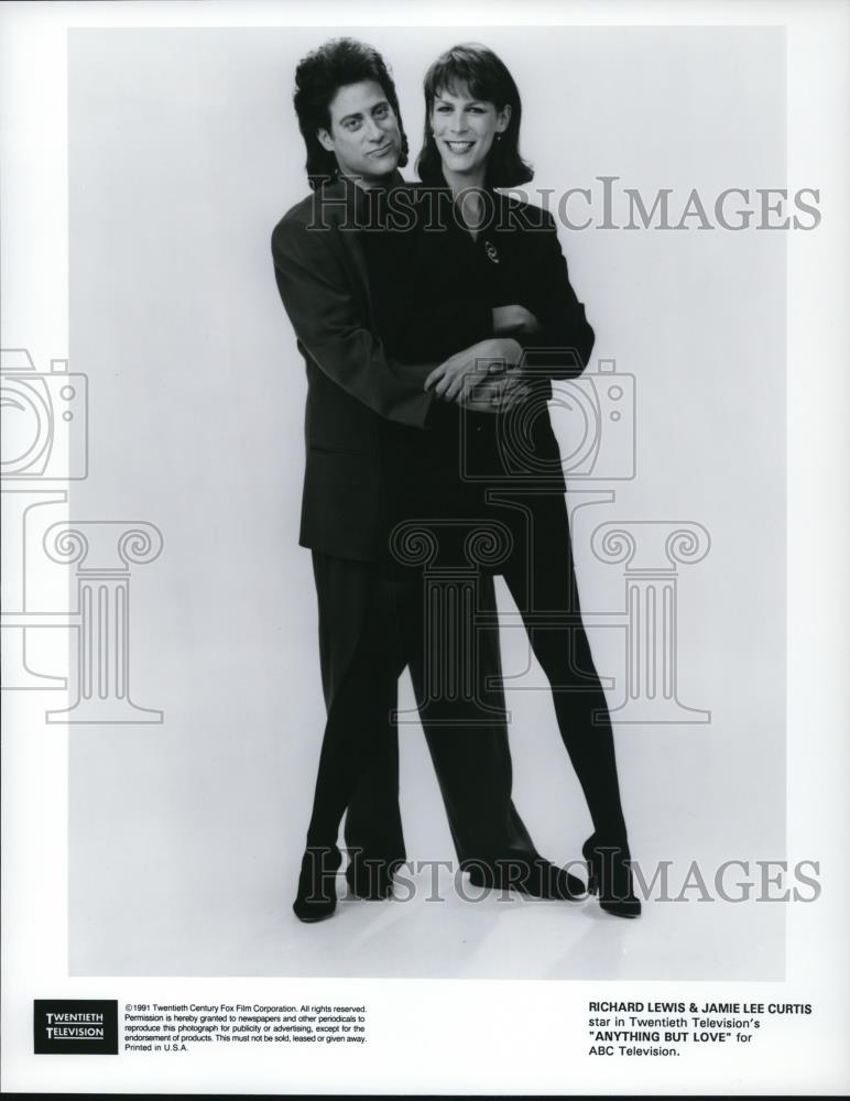 1991 Press Photo Jamie Lee Curtis &amp; Richard Lewis in Anything But Love - Historic Images