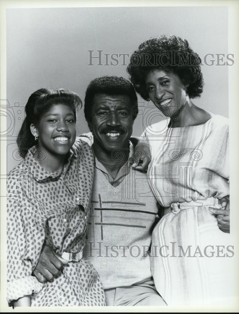 1985 Press Photo Marla Gibbs, Hal Williams &amp; Regina King in 227 - Historic Images