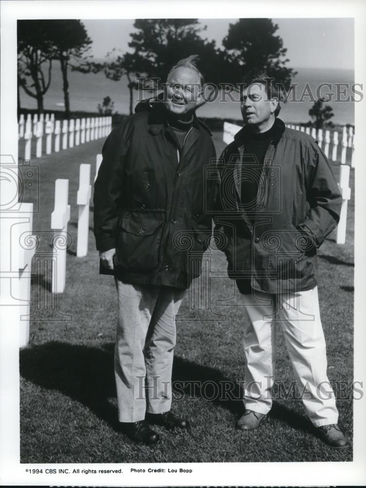 1994 Press Photo Gen Norman Schwarzkopf & Dan Rather on DDay 50th Anniversary Sp - Historic Images