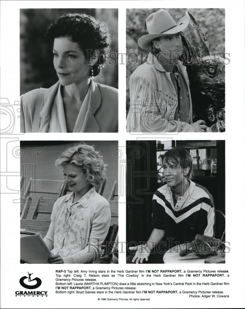 1996 Press Photo Amy Irving Craig T. Nelson Martha Plimpton in I'm Not Rappaport - Historic Images