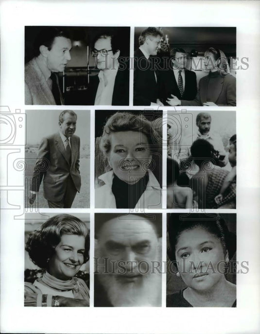 1993 Press Photo Salman Rushdie Mike Wallace Gov Bill Clinton Hillary Clinton - Historic Images