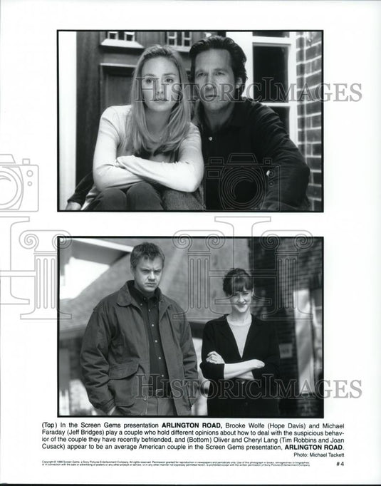 1999 Press Photo Hope Davis & Jeff Bridges in Arlington Road - Historic Images