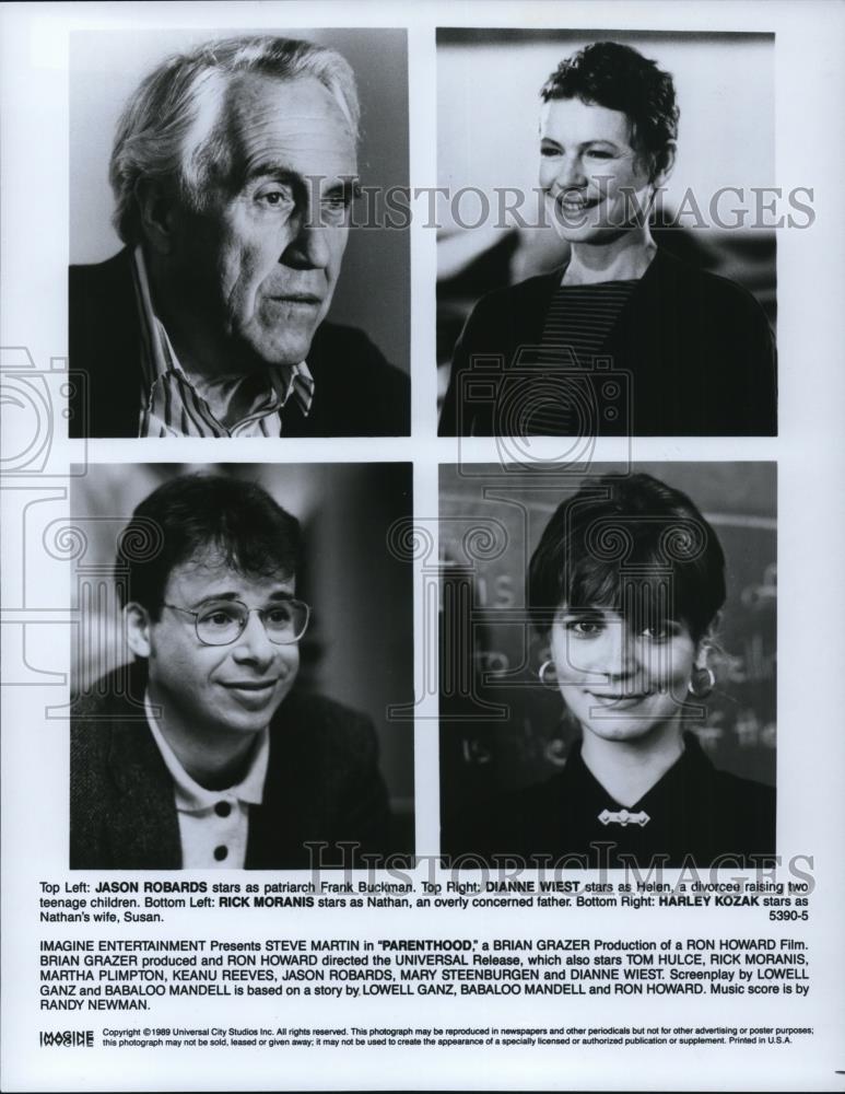 1989 Press Photo Jason Robards, Dianne Wiest, Rick Moranis in Parenthood - Historic Images