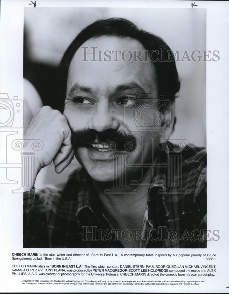 1987 Press Photo Cheech Marin Born In East L A - Historic Images