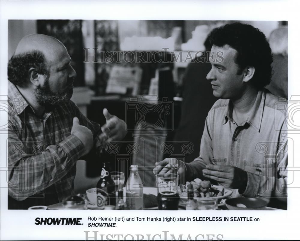 1995 Press Photo Rob Reiner and Tom Hanks in Sleepless in Seattle - Historic Images