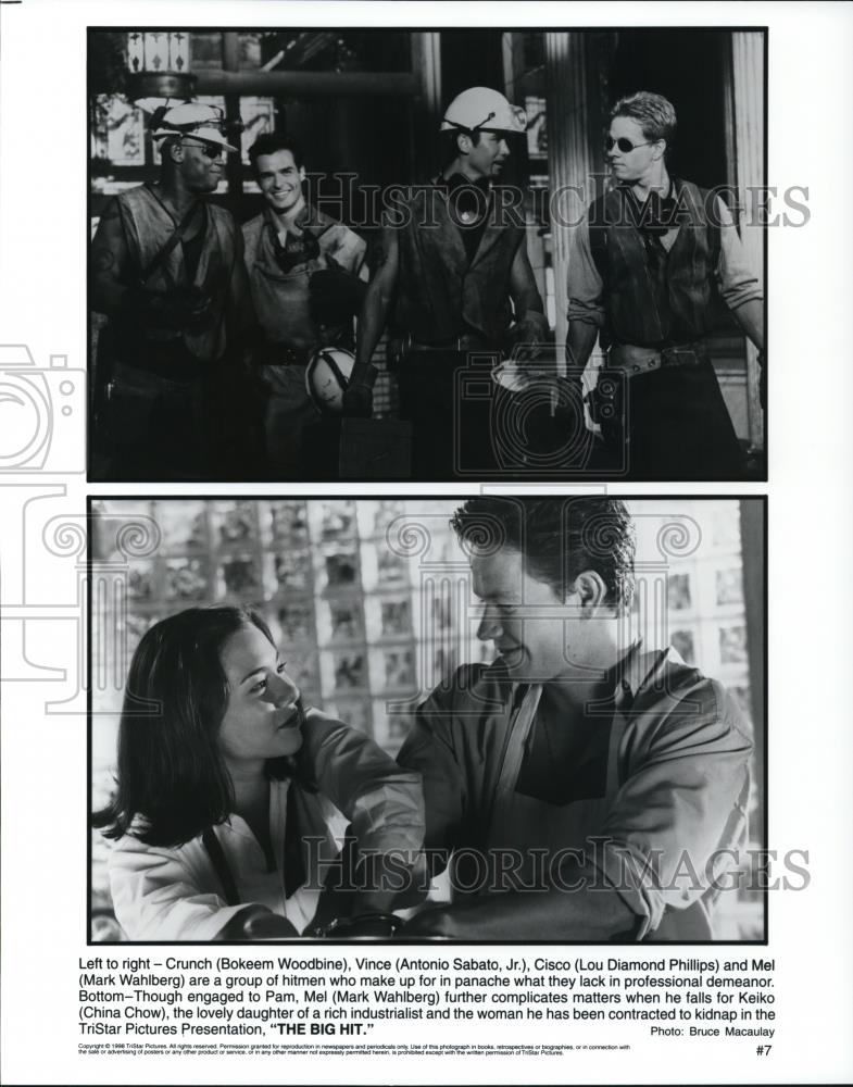 1998 Press Photo Bokeem Woodbine &amp; Mark Wahlberg in The Big Hit - Historic Images