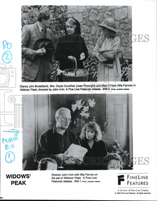 1994 Press Photo Fine Line Features presents Mia Farrow in Widows' Peak - Historic Images