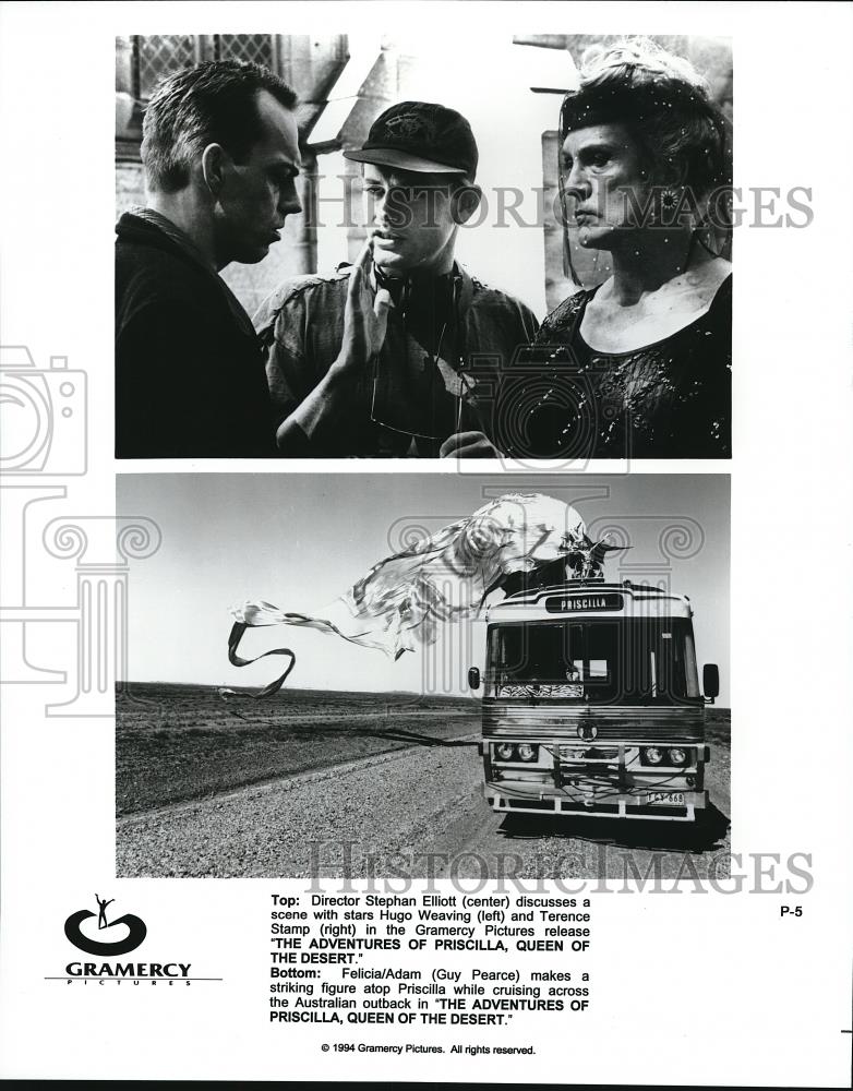 1994 Press Photo Stephan Elliott directs Hugo Weaving and Terence Stamp - Historic Images