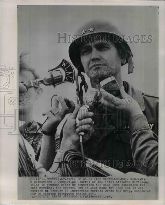 1958 Press Photo Major General William C Westmorland - Historic Images
