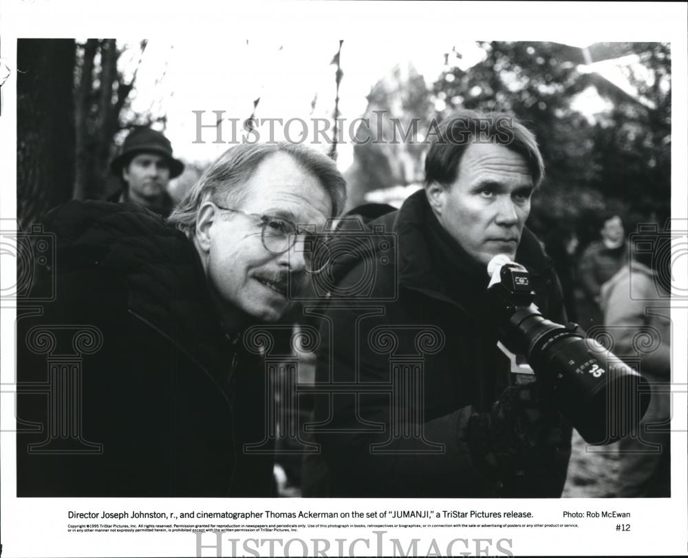 1995 Press Photo Dir Joseph Johnston and Thomas Ackerman in the set of Jumanji - Historic Images