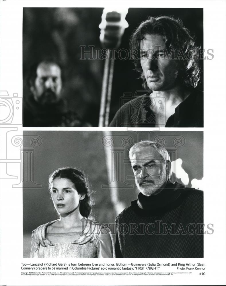 1995 Press Photo Richard Gere Julia Ormond and Sean Connery star in First Knight - Historic Images